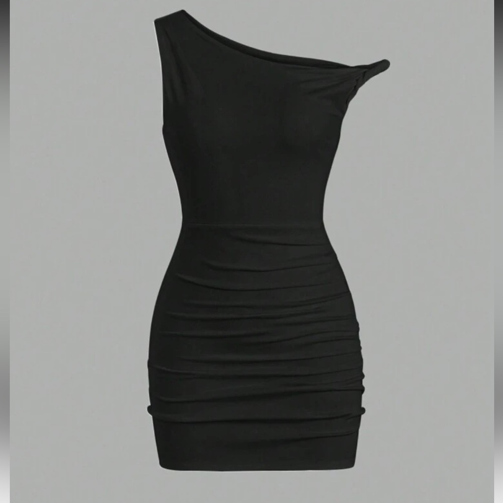 Elegant Black One-Shoulder Dress (never worn)